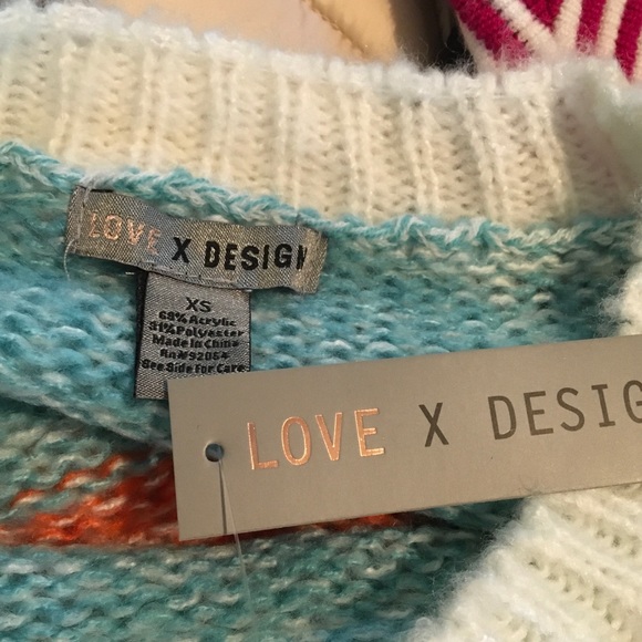 Love X Design Nordstrom Neon Stripe Sweater Top - Picture 6 of 6